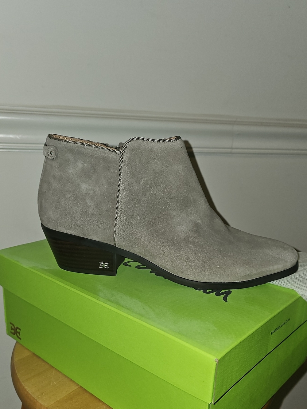 Sam Edelman Petty Suede Ankle Boots, Gray Size 10M